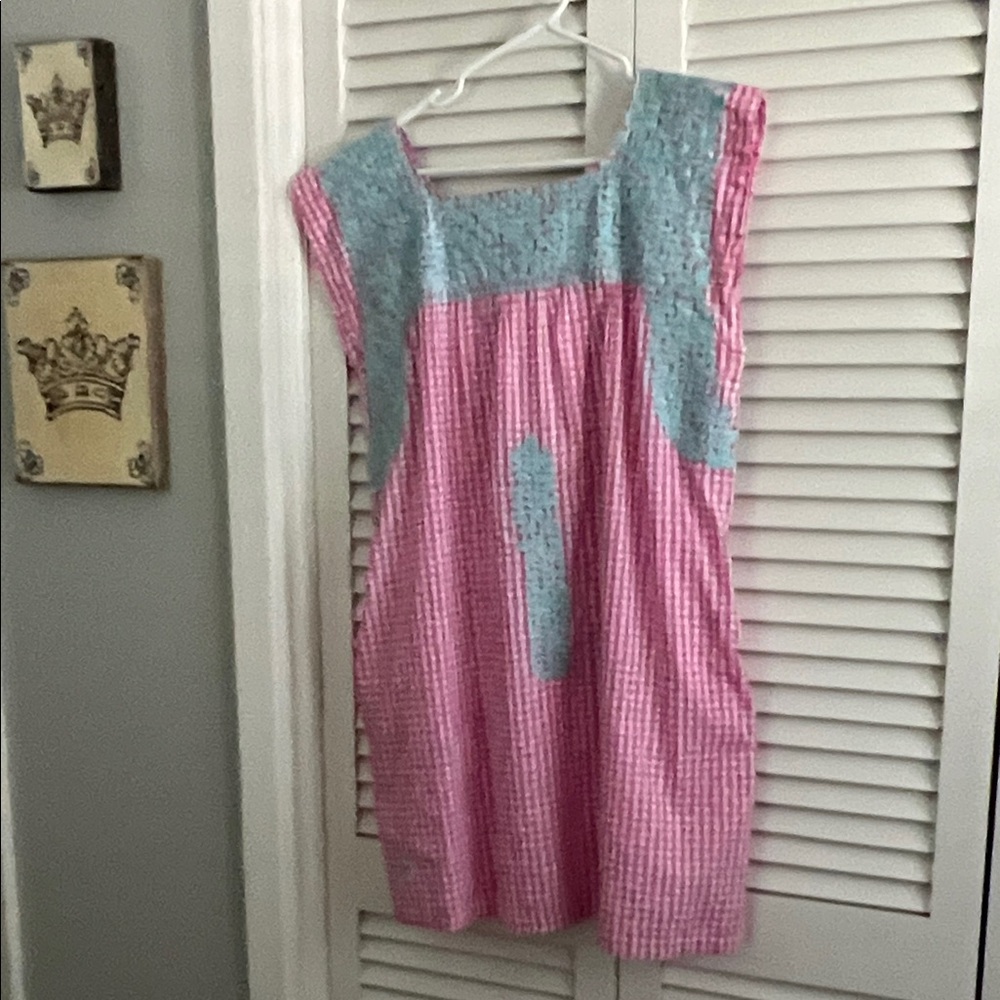 Pink J Marie gingham sleeveless dress!